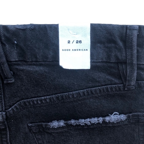 Good American NWT Black Cut Off Shorts Size 2 - Picture 6 of 12